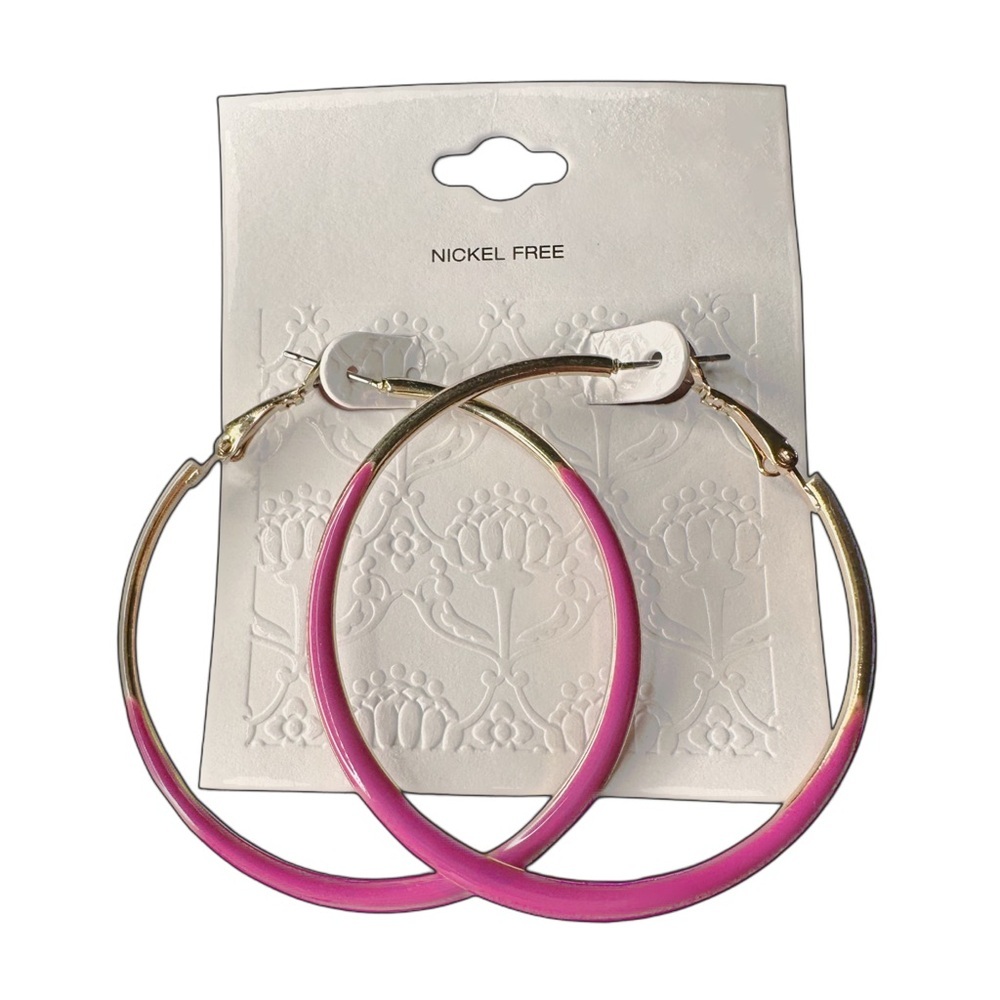 5/$25 😻 Pink and Gold Hoop Earrings